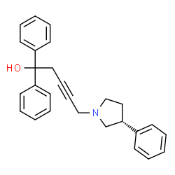 ChemSpider 2D Image | 1,1-Diphenyl-5-[(3R)-3-phenyl-1-pyrrolidinyl]-3-pentyn-1-ol | C27H27NO