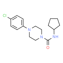 ChemSpider 2D Image | 4-(4-Chlorophenyl)-N-cyclopentyl-1-piperazinecarboxamide | C16H22ClN3O