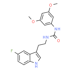 ChemSpider 2D Image | 1-(3,5-Dimethoxyphenyl)-3-[2-(5-fluoro-1H-indol-3-yl)ethyl]urea | C19H20FN3O3