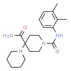 ChemSpider 2D Image | N~1~'-(2,3-Dimethylphenyl)-1,4'-bipiperidine-1',4'-dicarboxamide | C20H30N4O2