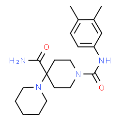 ChemSpider 2D Image | N~1~'-(3,4-Dimethylphenyl)-1,4'-bipiperidine-1',4'-dicarboxamide | C20H30N4O2