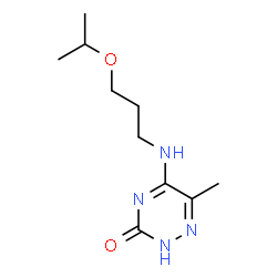 ChemSpider 2D Image | 5-[(3-Isopropoxypropyl)amino]-6-methyl-1,2,4-triazin-3(2H)-one | C10H18N4O2