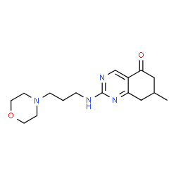ChemSpider 2D Image | 7-Methyl-2-{[3-(4-morpholinyl)propyl]amino}-7,8-dihydro-5(6H)-quinazolinone | C16H24N4O2