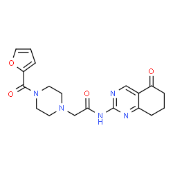 ChemSpider 2D Image | 2-[4-(2-Furoyl)-1-piperazinyl]-N-(5-oxo-5,6,7,8-tetrahydro-2-quinazolinyl)acetamide | C19H21N5O4