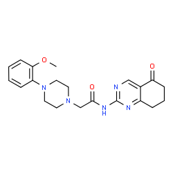 ChemSpider 2D Image | 2-[4-(2-Methoxyphenyl)-1-piperazinyl]-N-(5-oxo-5,6,7,8-tetrahydro-2-quinazolinyl)acetamide | C21H25N5O3