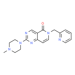 ChemSpider 2D Image | 2-(4-Methyl-1-piperazinyl)-6-(2-pyridinylmethyl)pyrido[4,3-d]pyrimidin-5(6H)-one | C18H20N6O