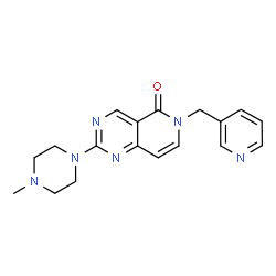 ChemSpider 2D Image | 2-(4-Methyl-1-piperazinyl)-6-(3-pyridinylmethyl)pyrido[4,3-d]pyrimidin-5(6H)-one | C18H20N6O