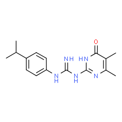 ChemSpider 2D Image | 1-(4-Hydroxy-5,6-dimethylpyrimidin-2-yl)-3-(4-isopropylphenyl)guanidine | C16H21N5O