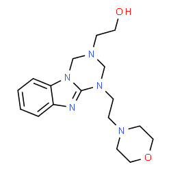 ChemSpider 2D Image | 2-{1-[2-(4-Morpholinyl)ethyl]-1,2-dihydro[1,3,5]triazino[1,2-a]benzimidazol-3(4H)-yl}ethanol | C17H25N5O2