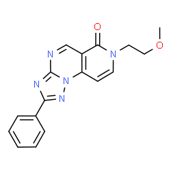 ChemSpider 2D Image | 7-(2-Methoxyethyl)-2-phenylpyrido[3,4-e][1,2,4]triazolo[1,5-a]pyrimidin-6(7H)-one | C17H15N5O2