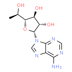 ChemSpider 2D Image | 9-(6-Deoxy-beta-D-altrofuranosyl)-9H-purin-6-amine | C11H15N5O4