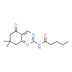 ChemSpider 2D Image | N-(7,7-Dimethyl-5-oxo-5,6,7,8-tetrahydro-2-quinazolinyl)pentanamide | C15H21N3O2