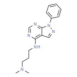 ChemSpider 2D Image | N,N-Dimethyl-N'-(1-phenyl-1H-pyrazolo[3,4-d]pyrimidin-4-yl)-1,3-propanediamine | C16H20N6