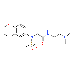 ChemSpider 2D Image | N~2~-(2,3-Dihydro-1,4-benzodioxin-6-yl)-N-[2-(dimethylamino)ethyl]-N~2~-(methylsulfonyl)glycinamide | C15H23N3O5S