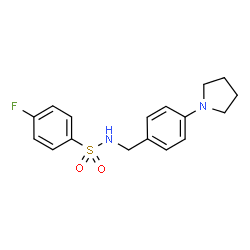 ChemSpider 2D Image | 4-Fluoro-N-[4-(1-pyrrolidinyl)benzyl]benzenesulfonamide | C17H19FN2O2S