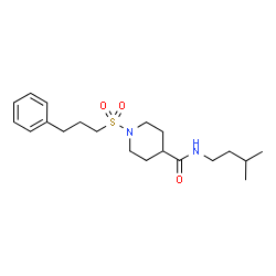 ChemSpider 2D Image | N-(3-Methylbutyl)-1-[(3-phenylpropyl)sulfonyl]-4-piperidinecarboxamide | C20H32N2O3S
