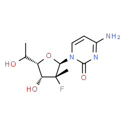 ChemSpider 2D Image | 4-Amino-1-(2,6-dideoxy-2-fluoro-2-methyl-alpha-L-mannofuranosyl)-2(1H)-pyrimidinone | C11H16FN3O4