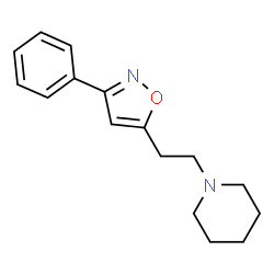 ChemSpider 2D Image | 1-[2-(3-Phenyl-1,2-oxazol-5-yl)ethyl]piperidine | C16H20N2O
