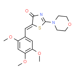 ChemSpider 2D Image | (5Z)-2-(4-Morpholinyl)-5-(2,4,5-trimethoxybenzylidene)-1,3-thiazol-4(5H)-one | C17H20N2O5S