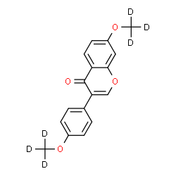 ChemSpider 2D Image | 7-[(~2~H_3_)Methyloxy]-3-{4-[(~2~H_3_)methyloxy]phenyl}-4H-chromen-4-one | C17H8D6O4