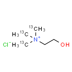 ChemSpider 2D Image | 2-Hydroxy-N,N,N-tris[(~13~C)methyl]ethanaminium chloride | C213C3H14ClNO