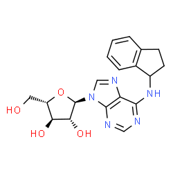 ChemSpider 2D Image | 9-(alpha-L-Arabinofuranosyl)-N-(2,3-dihydro-1H-inden-1-yl)-9H-purin-6-amine | C19H21N5O4