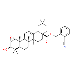 ChemSpider 2D Image | 2-Cyanobenzyl (1alpha,2alpha,3beta)-3-hydroxy-1,2-epoxyolean-12-en-28-oate | C38H51NO4