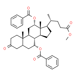 ChemSpider 2D Image | Methyl (7alpha,12alpha)-7,12-bis(benzoyloxy)-3-oxocholan-24-oate | C39H48O7
