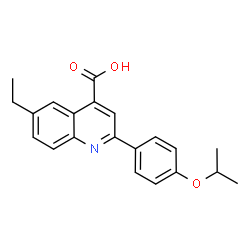 ChemSpider 2D Image | 6-Ethyl-2-(4-isopropoxyphenyl)-4-quinolinecarboxylic acid | C21H21NO3