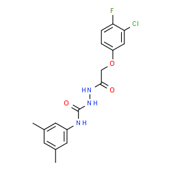 ChemSpider 2D Image | 2-[(3-Chloro-4-fluorophenoxy)acetyl]-N-(3,5-dimethylphenyl)hydrazinecarboxamide | C17H17ClFN3O3