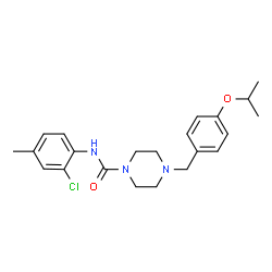 ChemSpider 2D Image | N-(2-Chloro-4-methylphenyl)-4-(4-isopropoxybenzyl)-1-piperazinecarboxamide | C22H28ClN3O2