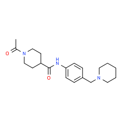 ChemSpider 2D Image | 1-Acetyl-N-[4-(1-piperidinylmethyl)phenyl]-4-piperidinecarboxamide | C20H29N3O2