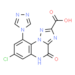 ChemSpider 2D Image | 7-Chloro-4-oxo-9-(4H-1,2,4-triazol-4-yl)-4,5-dihydro[1,2,4]triazolo[1,5-a]quinoxaline-2-carboxylic acid | C12H6ClN7O3