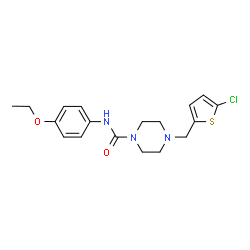 ChemSpider 2D Image | 4-[(5-Chloro-2-thienyl)methyl]-N-(4-ethoxyphenyl)-1-piperazinecarboxamide | C18H22ClN3O2S