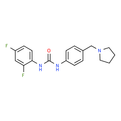 ChemSpider 2D Image | 1-(2,4-Difluorophenyl)-3-[4-(1-pyrrolidinylmethyl)phenyl]urea | C18H19F2N3O