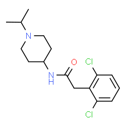 ChemSpider 2D Image | 2-(2,6-Dichlorophenyl)-N-(1-isopropyl-4-piperidinyl)acetamide | C16H22Cl2N2O
