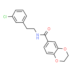 ChemSpider 2D Image | N-[2-(3-Chlorophenyl)ethyl]-2,3-dihydro-1,4-benzodioxine-6-carboxamide | C17H16ClNO3