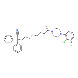 ChemSpider 2D Image | 4-({5-[4-(2,3-Dichlorophenyl)-1-piperazinyl]-5-oxopentyl}amino)-2,2-diphenylbutanenitrile | C31H34Cl2N4O