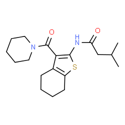 ChemSpider 2D Image | 3-Methyl-N-[3-(1-piperidinylcarbonyl)-4,5,6,7-tetrahydro-1-benzothiophen-2-yl]butanamide | C19H28N2O2S