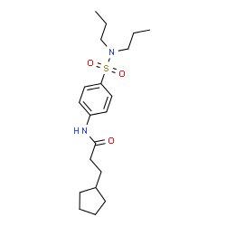 ChemSpider 2D Image | 3-Cyclopentyl-N-[4-(dipropylsulfamoyl)phenyl]propanamide | C20H32N2O3S
