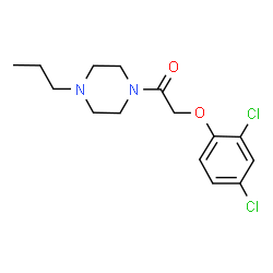 ChemSpider 2D Image | 2-(2,4-Dichlorophenoxy)-1-(4-propyl-1-piperazinyl)ethanone | C15H20Cl2N2O2