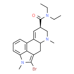 ChemSpider 2D Image | (8beta)-2-Bromo-N,N-diethyl-1,6-dimethyl-9,10-didehydroergoline-8-carboxamide | C21H26BrN3O