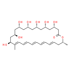 ChemSpider 2D Image | (4S,6S,8S,10R,12R,14R,16S,17E,19E,21E,23E,25E,28R)-4,6,8,10,12,14,16-Heptahydroxy-17,28-dimethyloxacyclooctacosa-17,19,21,23,25-pentaen-2-one | C29H46O9