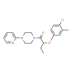 ChemSpider 2D Image | 2-(4-Chloro-3-methylphenoxy)-1-[4-(2-pyridinyl)-1-piperazinyl]-1-butanone | C20H24ClN3O2