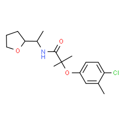 ChemSpider 2D Image | 2-(4-Chloro-3-methylphenoxy)-2-methyl-N-[1-(tetrahydro-2-furanyl)ethyl]propanamide | C17H24ClNO3