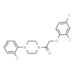 ChemSpider 2D Image | 2-(2,4-Difluorophenoxy)-1-[4-(2-fluorophenyl)-1-piperazinyl]ethanone | C18H17F3N2O2