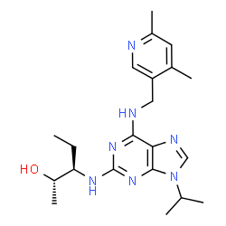 ChemSpider 2D Image | (2S,3R)-3-[(6-{[(4,6-Dimethyl-3-pyridinyl)methyl]amino}-9-isopropyl-9H-purin-2-yl)amino]-2-pentanol | C21H31N7O