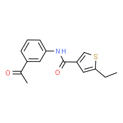 ChemSpider 2D Image | N-(3-Acetylphenyl)-5-ethyl-3-thiophenecarboxamide | C15H15NO2S