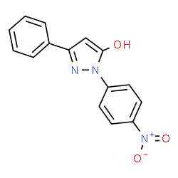 ChemSpider 2D Image | 1-(4-Nitrophenyl)-3-phenyl-1H-pyrazol-5-ol | C15H11N3O3