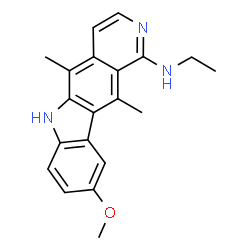 ChemSpider 2D Image | N-Ethyl-9-methoxy-5,11-dimethyl-6H-pyrido[4,3-b]carbazol-1-amine | C20H21N3O